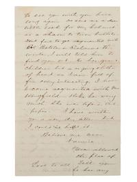 [CIVIL WAR]. STUART, J.E.B. (1833-1864). Autograph letter from Stuart to his cousin Nannie Price. "Camp near Orange C. H." 13 November 1863.