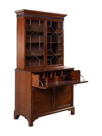 A George III Mahogany Bureau Bookcase