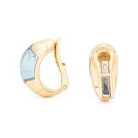 BULGARI, YELLOW GOLD AND BLUE TOPAZ 'TRONCHETTO' CLIP EARRINGS