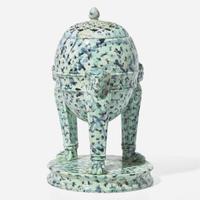 A Wedgwood Majolica Egyptian Revival Pastille Burner UK, 1860s