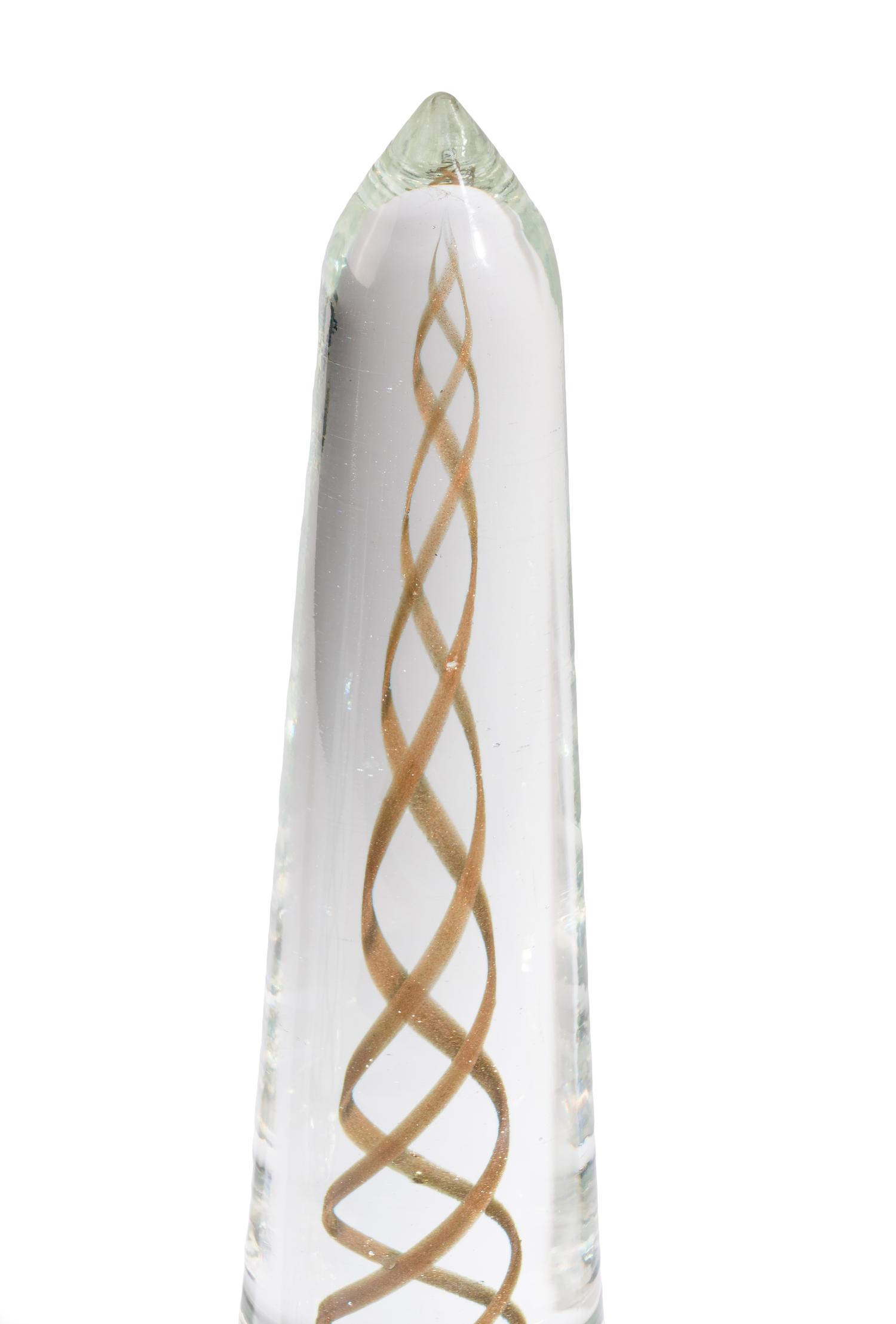 A Pair of Italian Glass Obelisks