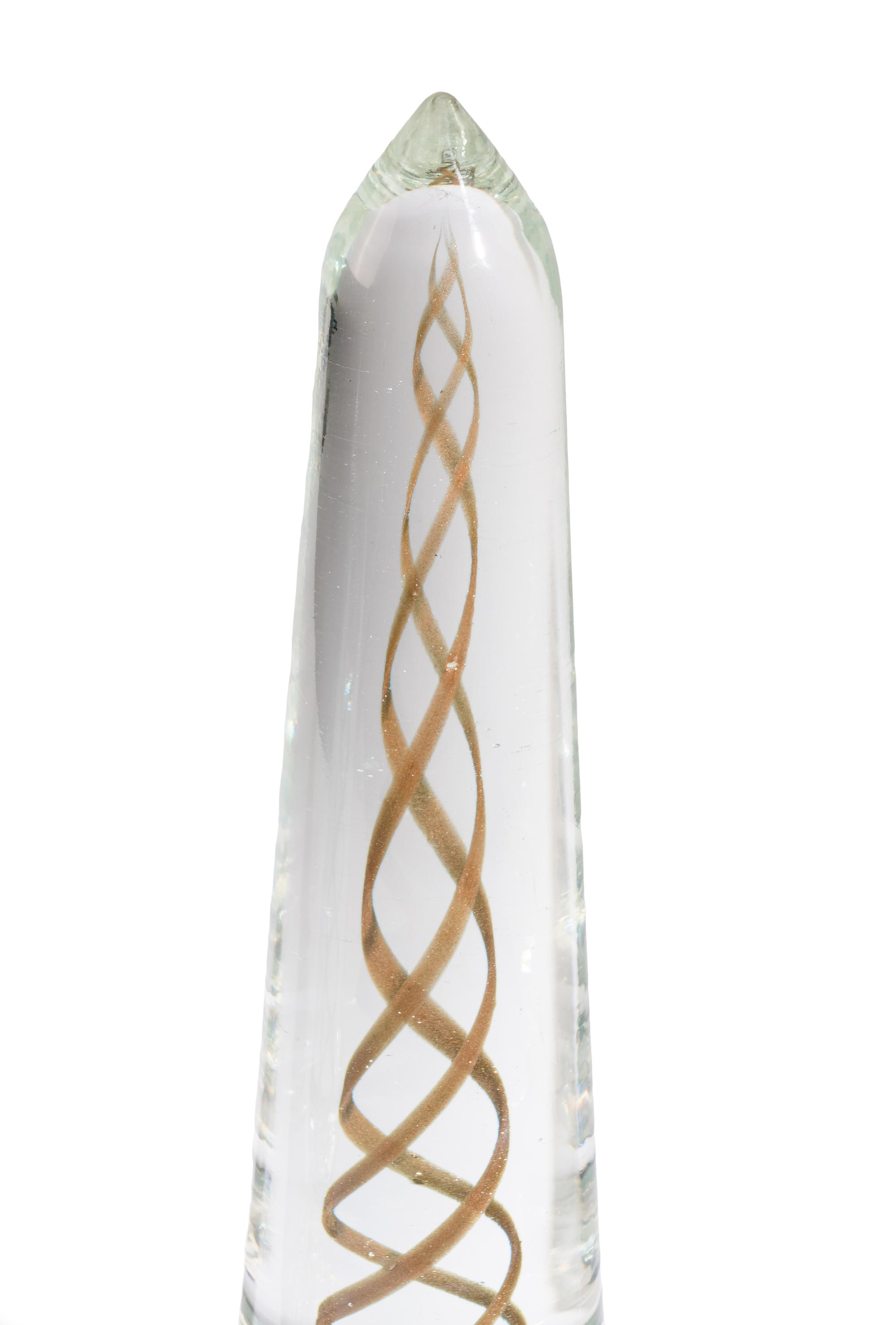 A Pair of Italian Glass Obelisks