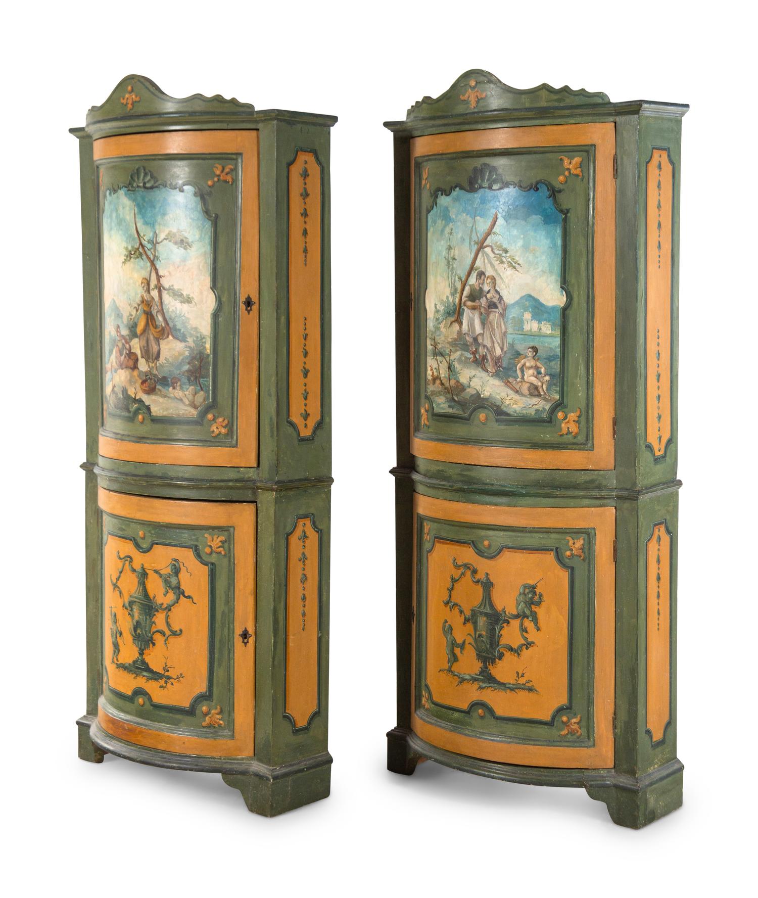 A Pair of Italian Painted Cabinets