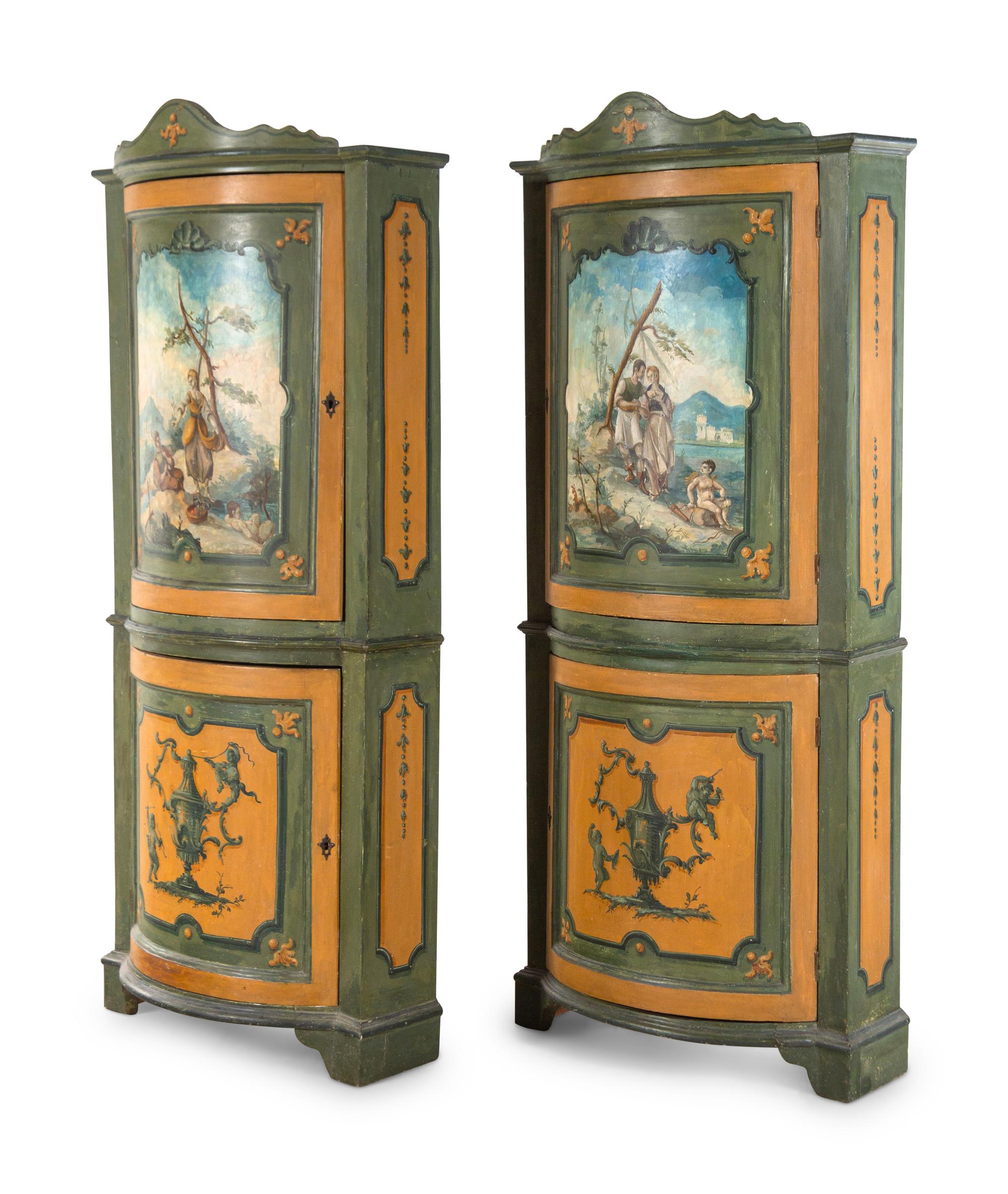 A Pair of Italian Painted Cabinets