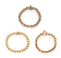 COLLECTION OF GOLD LINK BRACELETS