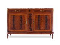 A Louis XVI Style Mahogany Marble-Top Cabinet