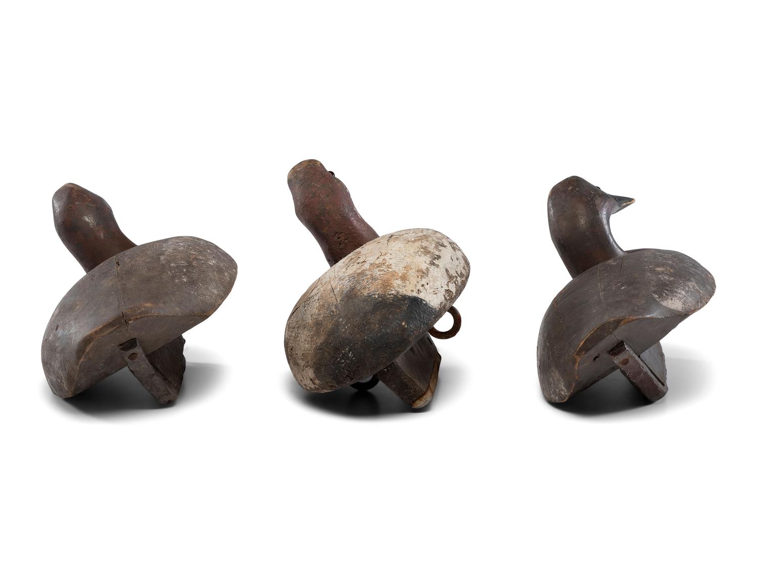 Three Carved and Painted Wood Duck Decoys