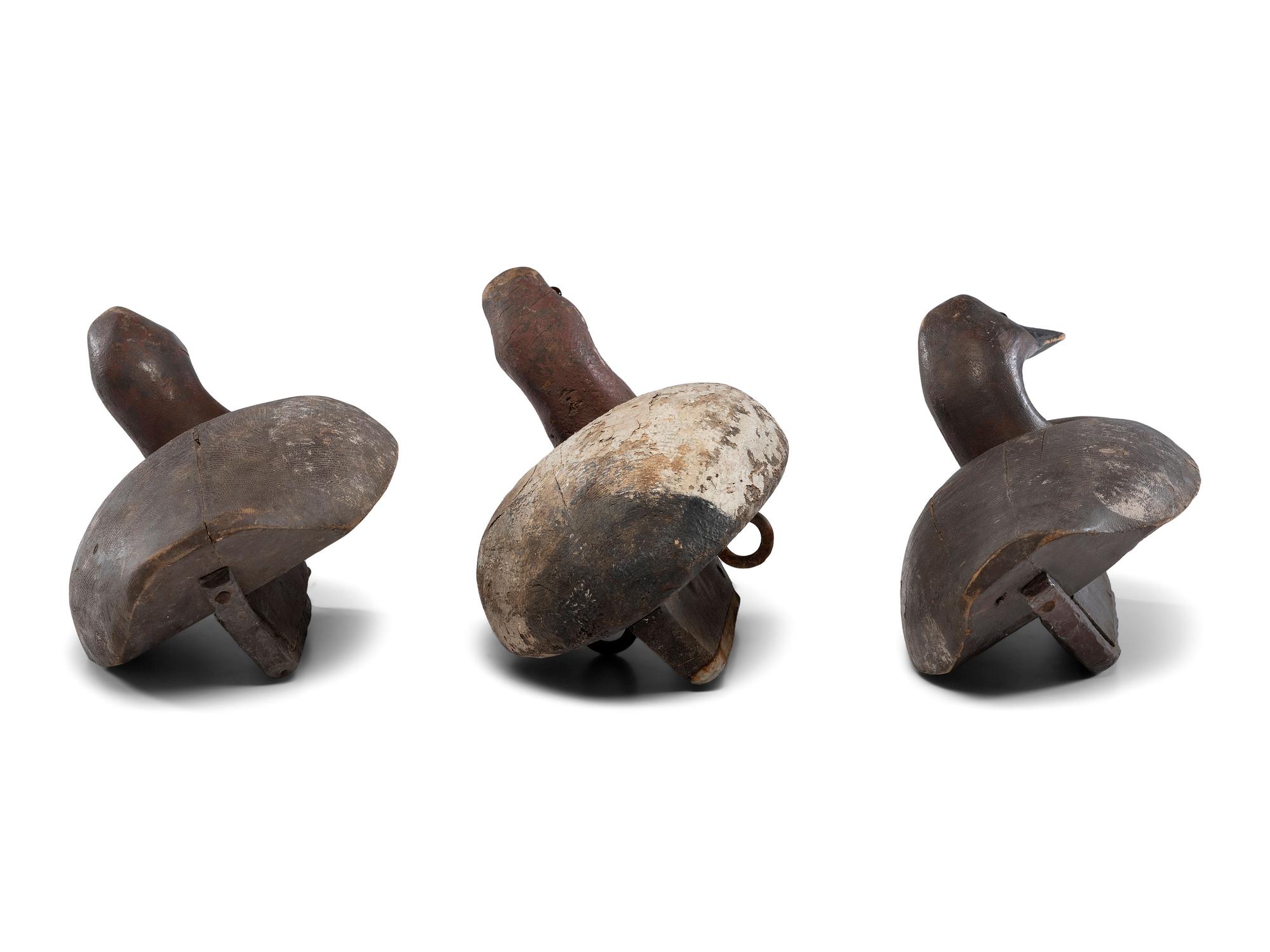 Three Carved and Painted Wood Duck Decoys