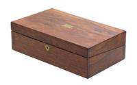 A Victorian Rosewood Lap Desk, Height 5 x width 15 3/4 x depth 9 3/8 inches.