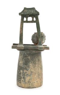 A Chinese Green Glazed Pottery Model of a Well Height 14 1/2 inches. — HAN DYNASTY (206 B.C. - A.D. 220)