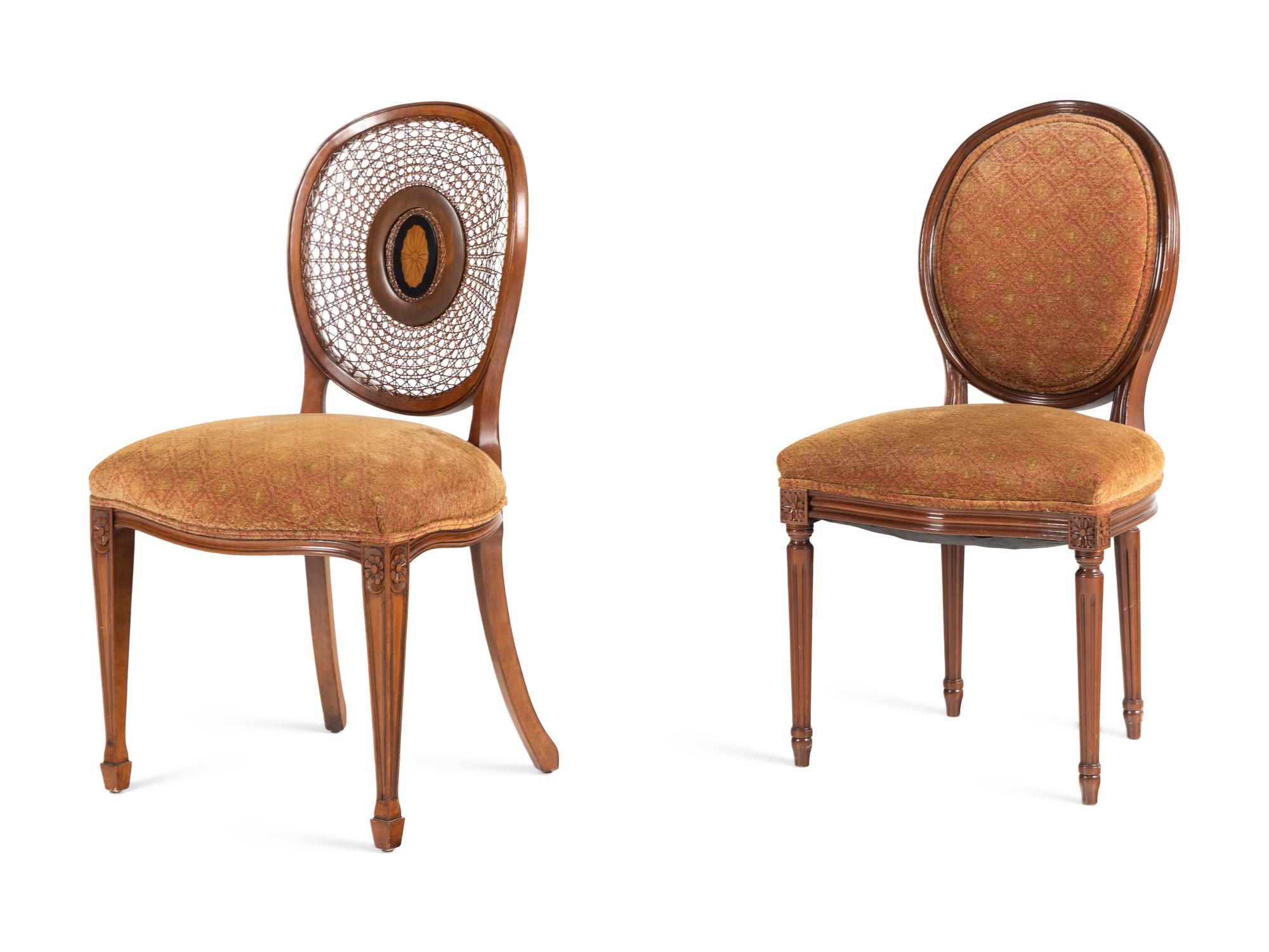 A Set of Six Louis XVI Style Dining Chairs