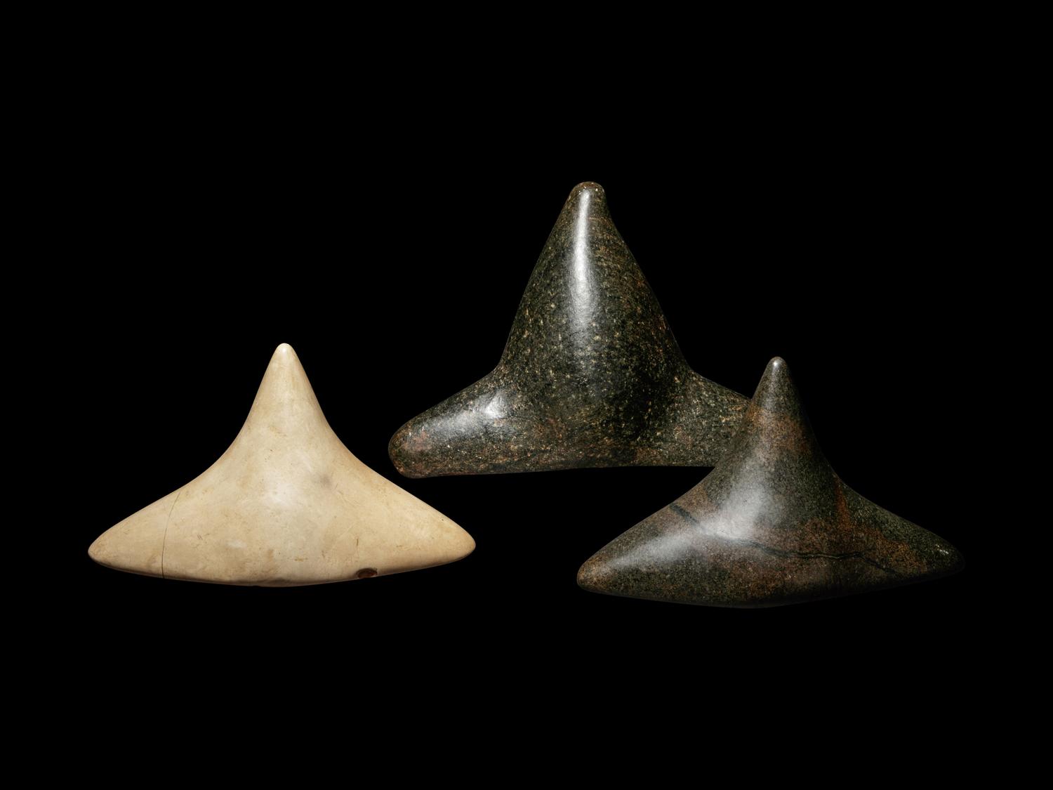 Three Taino Stone Trigonolitos