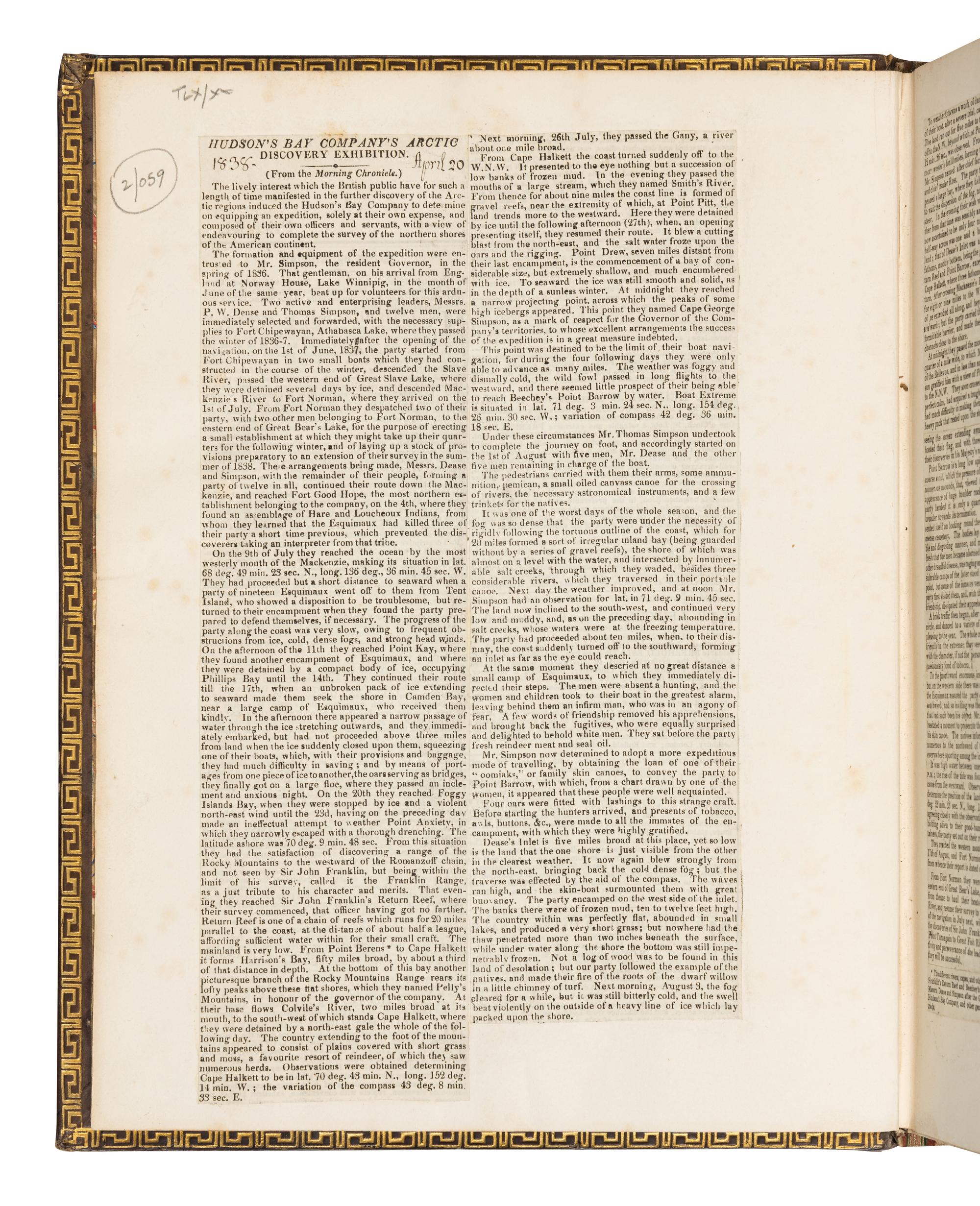 BEECHEY, Frederick William (1796-1856). Narrative of a Voyage to the Pacific and Beering's Strait, to co-operate with The Polar Expeditions: performed in H.M. Ship Blossom,... in the years 1825...28. In Two Parts. London: Henry Colburn and Richard Bentley, 1831.