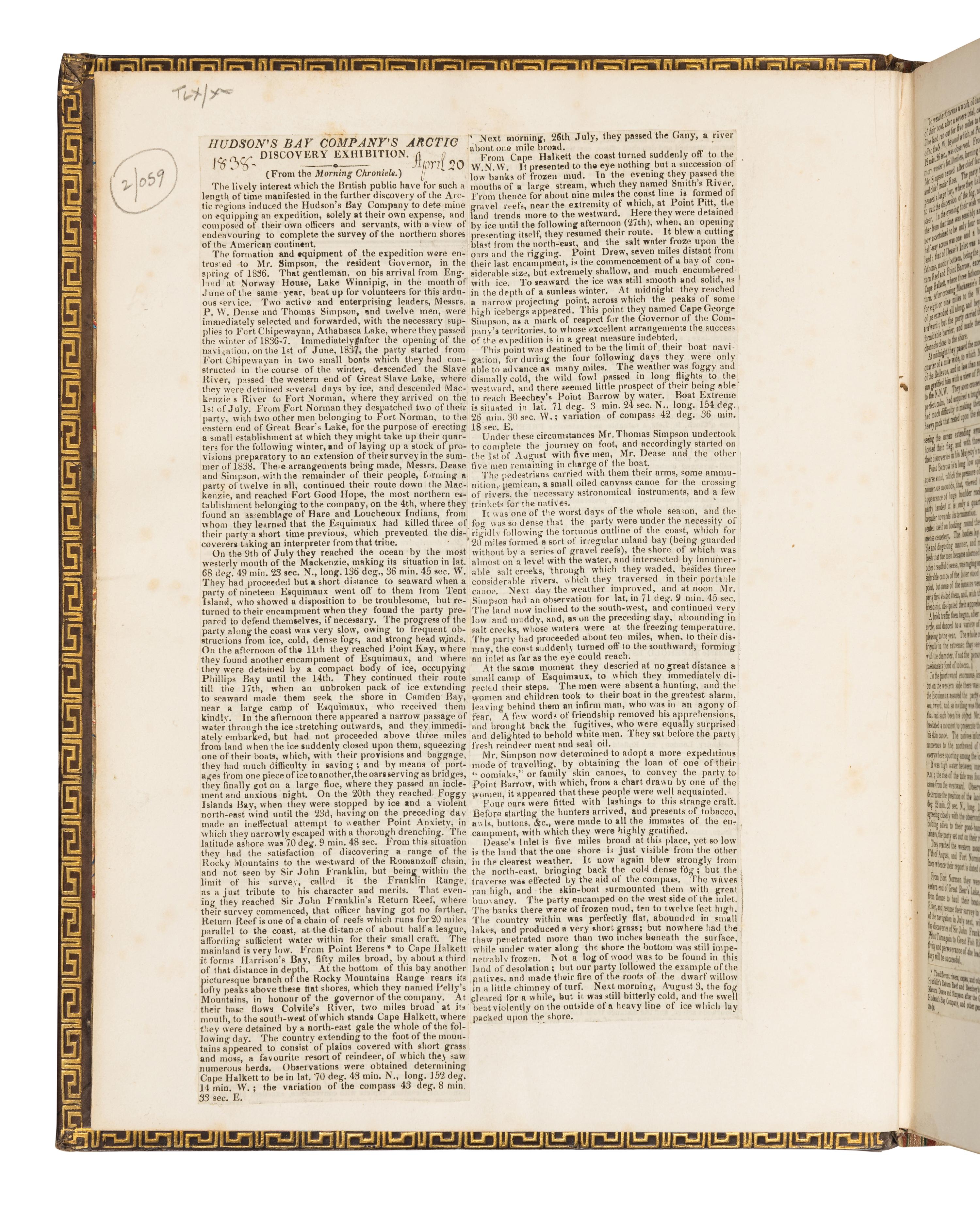 BEECHEY, Frederick William (1796-1856). Narrative of a Voyage to the Pacific and Beering's Strait, to co-operate with The Polar Expeditions: performed in H.M. Ship Blossom,... in the years 1825...28. In Two Parts. London: Henry Colburn and Richard Bentley, 1831.