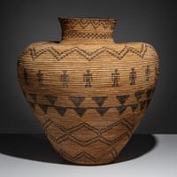 Western Apache Basketry Olla, with Human Figures