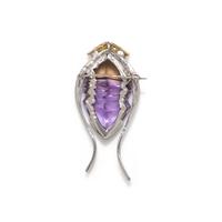 BERND MUNSTEINER & STEPHAN HOGLUND, BICOLOR GOLD, AMETRINE, AND YELLOW DIAMOND BROOCH