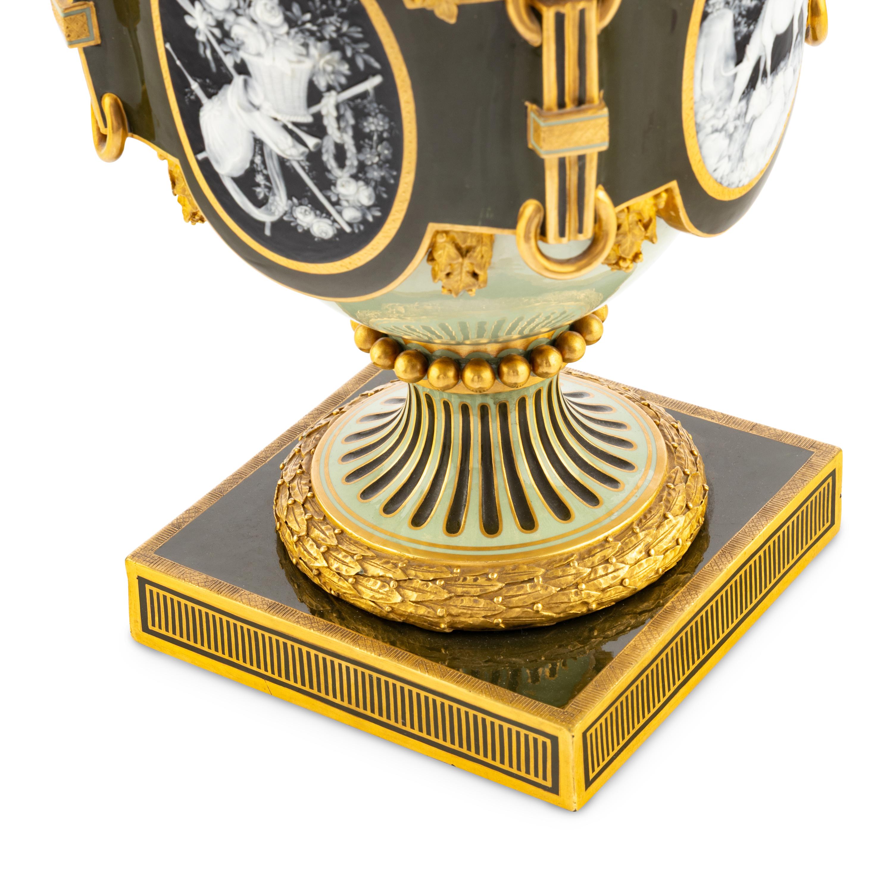A Minton Pâte-sur-Pâte Porcelain Covered Exhibition Urn