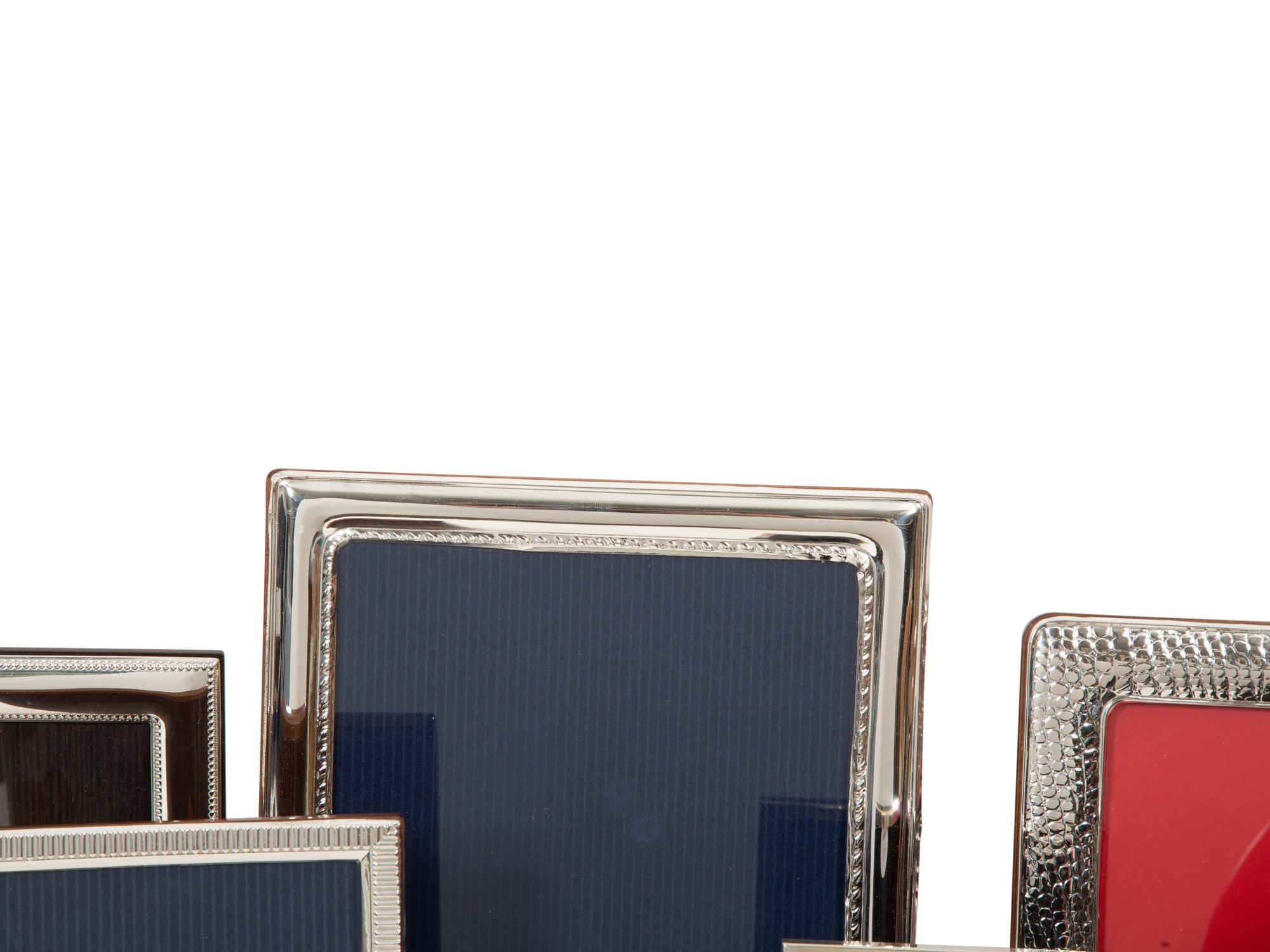Eight Silvered Metal Picture Frames
