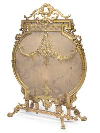 A Louis XVI Style Gilt Bronze Fire Screen