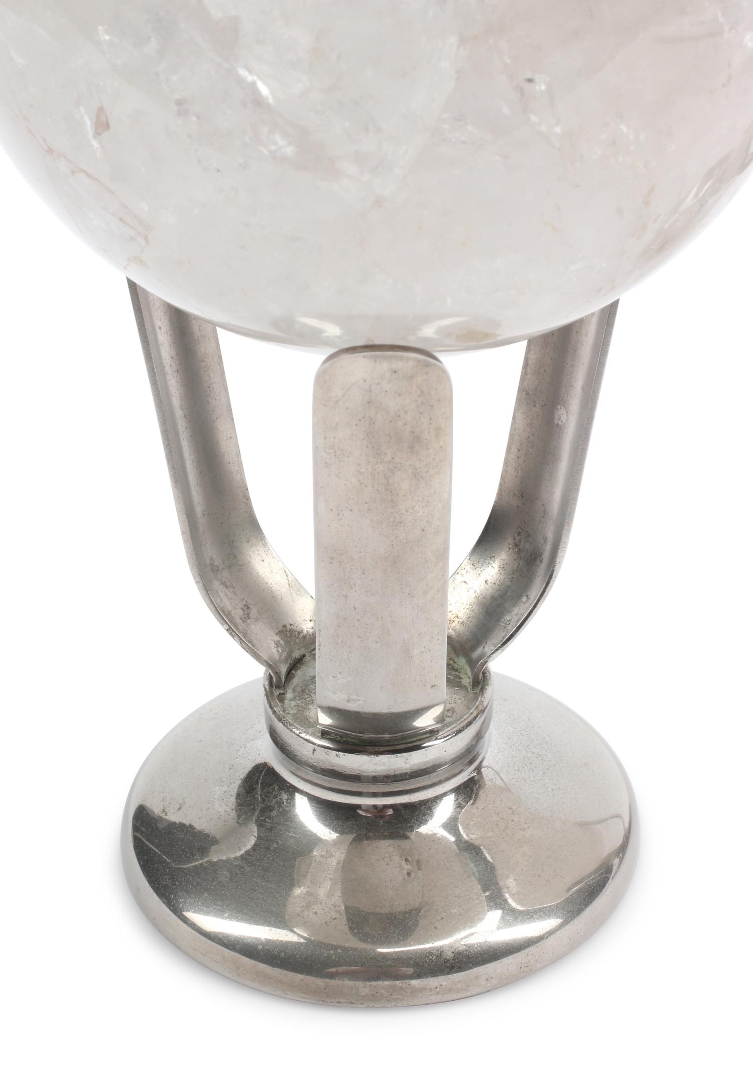 A Pair of Rock Crystal Spherical Ornaments