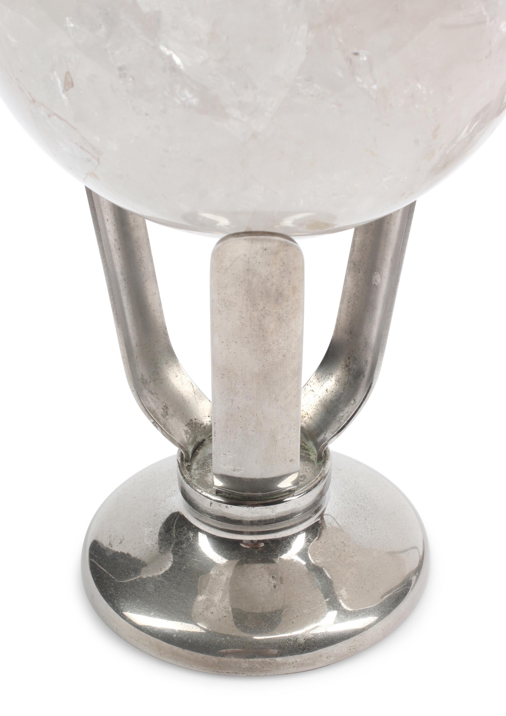 A Pair of Rock Crystal Spherical Ornaments