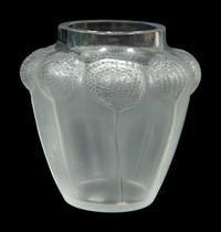 A Lalique Bali Vase and a Deux Colombes Jewelry Dish