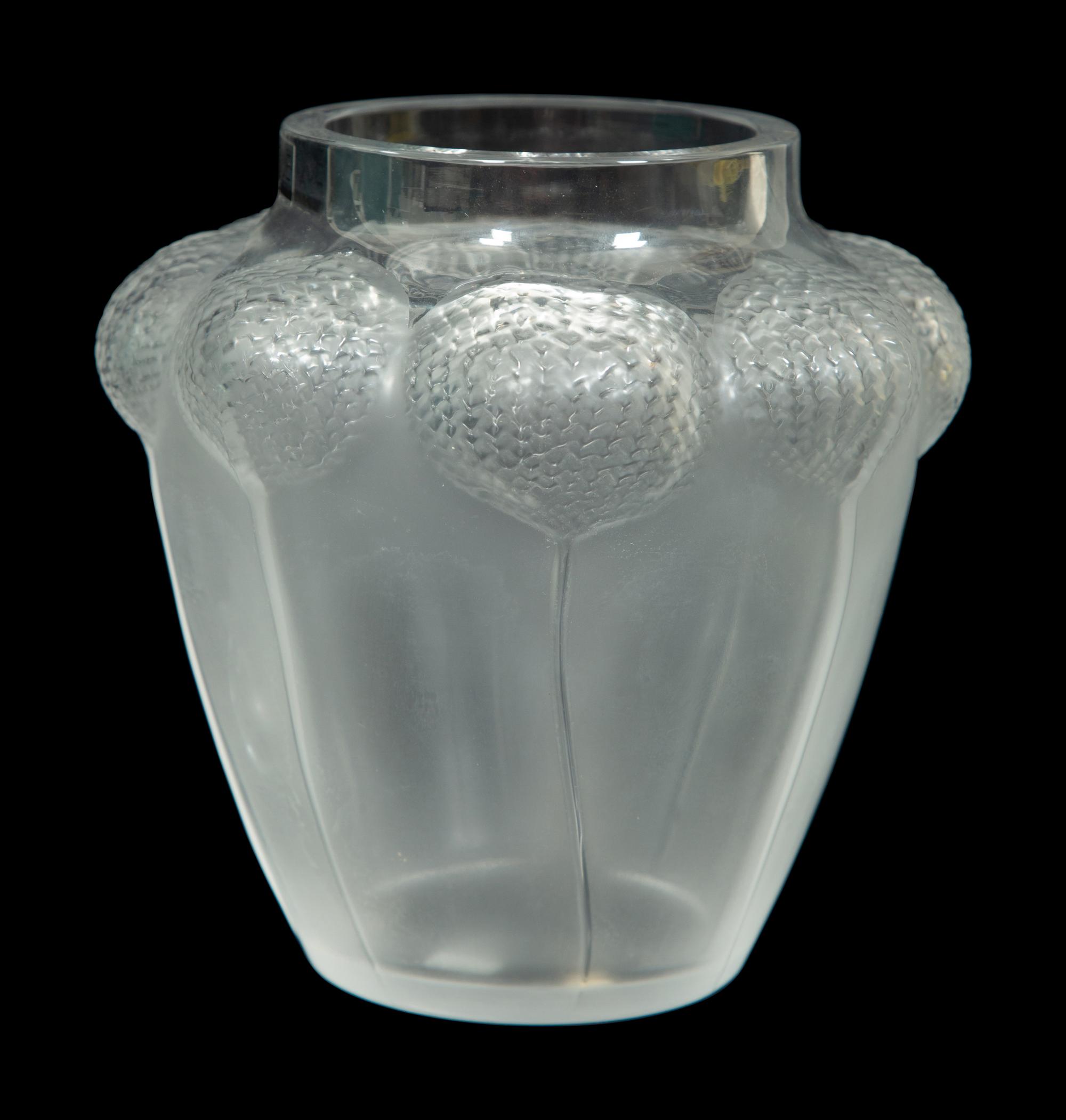 A Lalique Bali Vase and a Deux Colombes Jewelry Dish