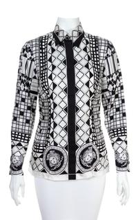 A Gianni Versace Silk Atelier Print Shirt, Size 40.