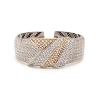 BICOLOR GOLD AND DIAMOND CUFF BRACELET