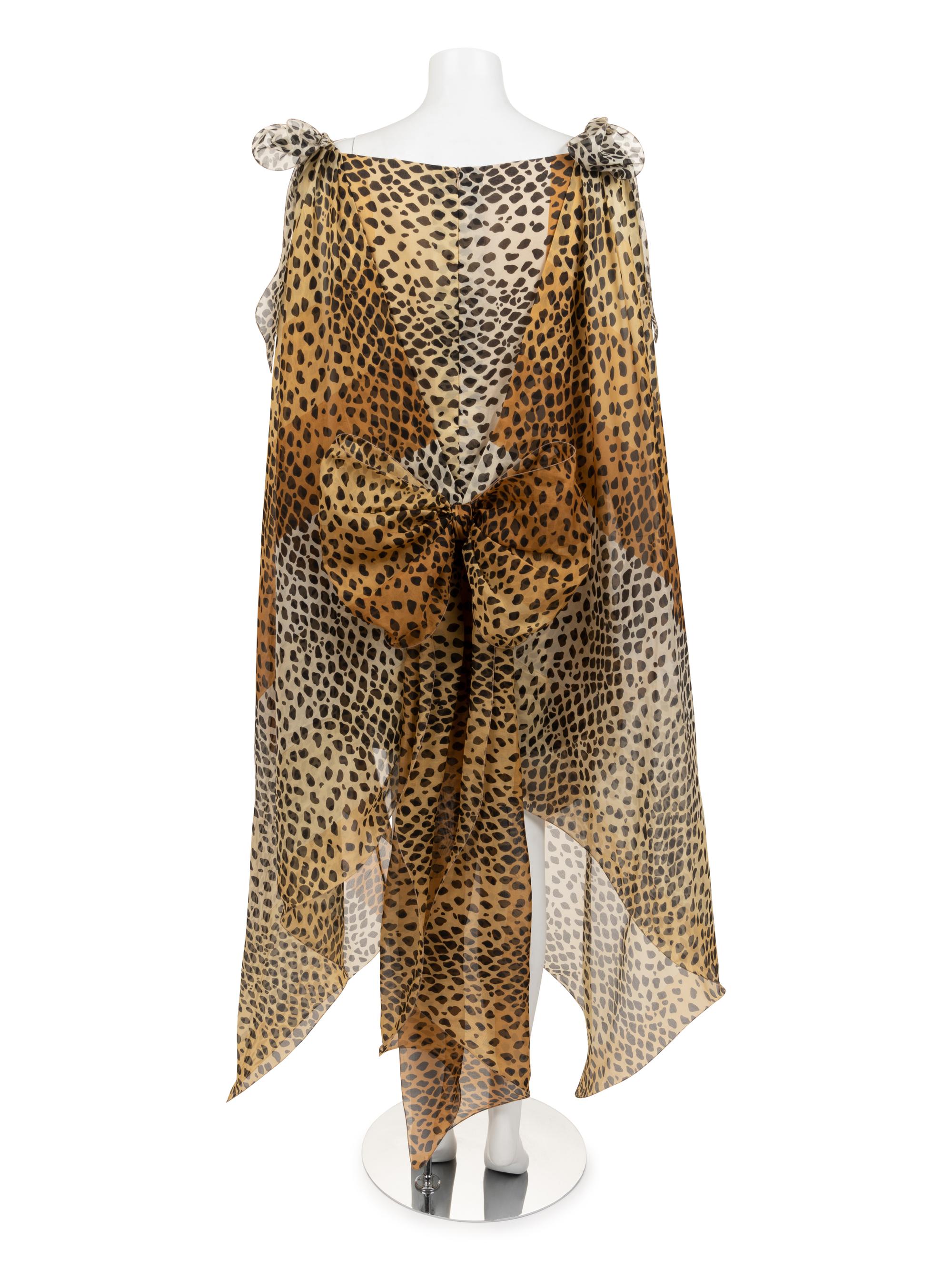 Pierre Cardin Haute Couture Leopard Print Dress, 1990-2000s