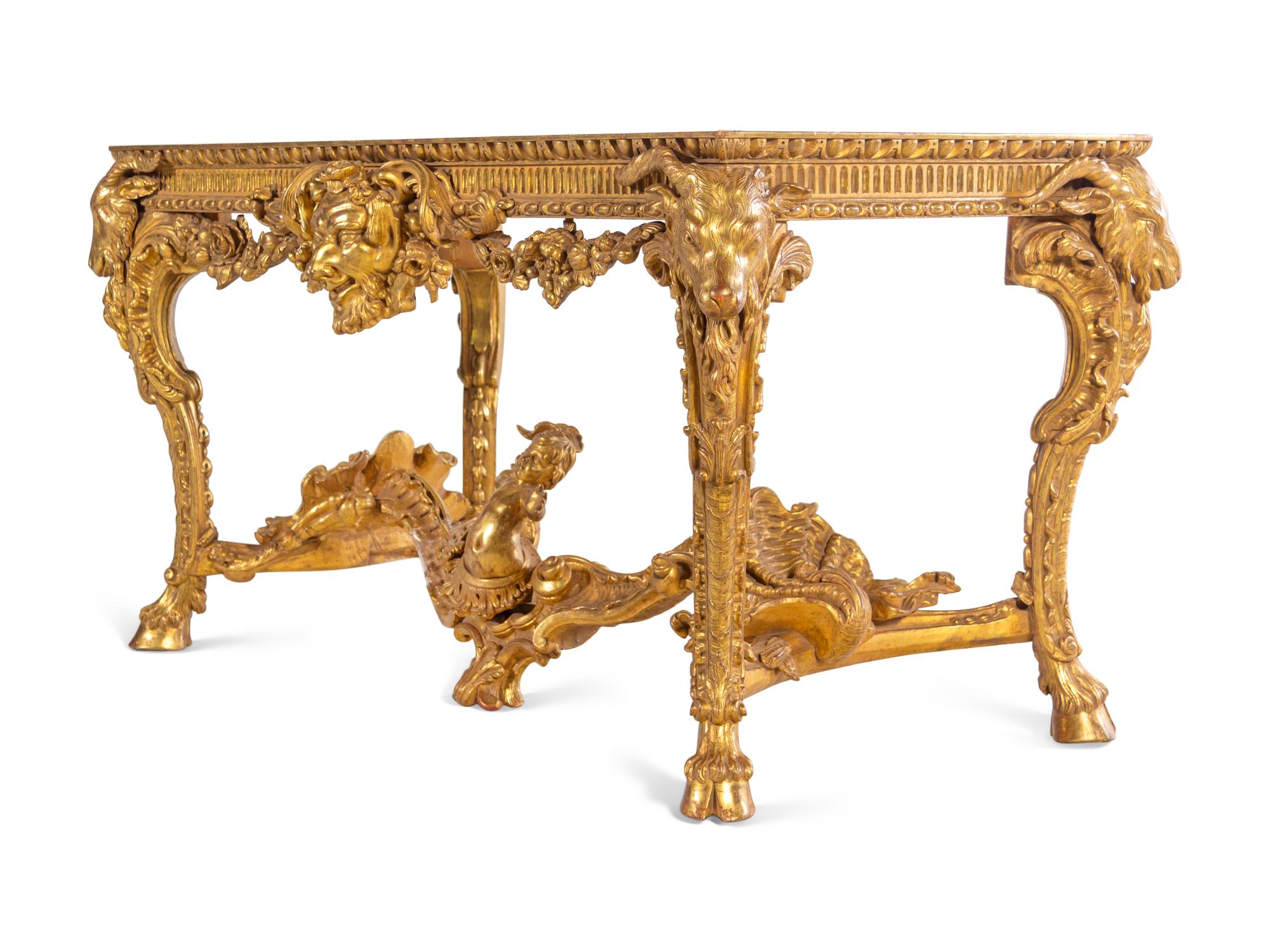 An English Neoclassical Giltwood Table Base
