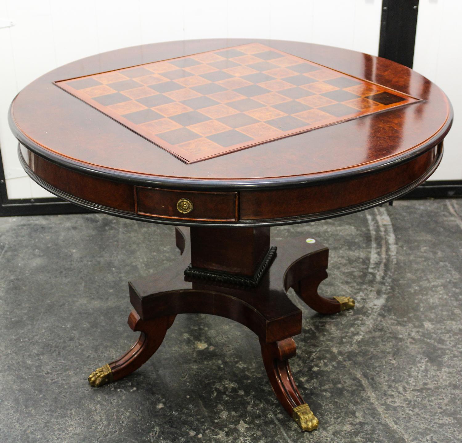 A Georgian Style Mahogany Flip-Top Games Table Height 29 1/2 x width 41 inches. — LATE 20TH CENTURY