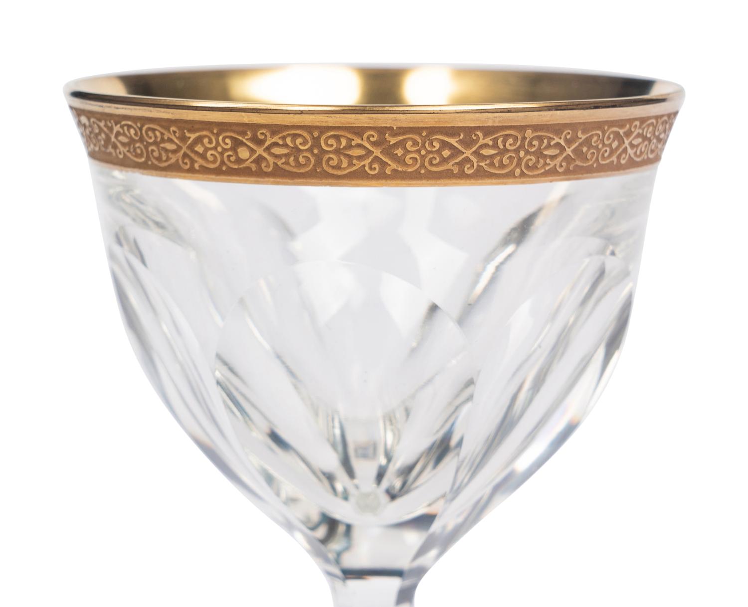 A Saint-Louis Gilt Decorated Cut Glass Stemware Service
