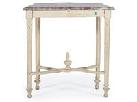A Louis XVI Style White-Painted Marble-Top Console Table