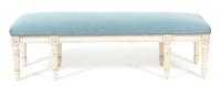 A Louis XVI Style Painted Bench Height 18 x width 60 inches. — 20TH CENTURY