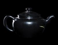 A Chinese Black Ground Famille Rose Porcelain Covered Teapot