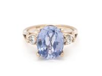 TANZANITE AND DIAMOND RING