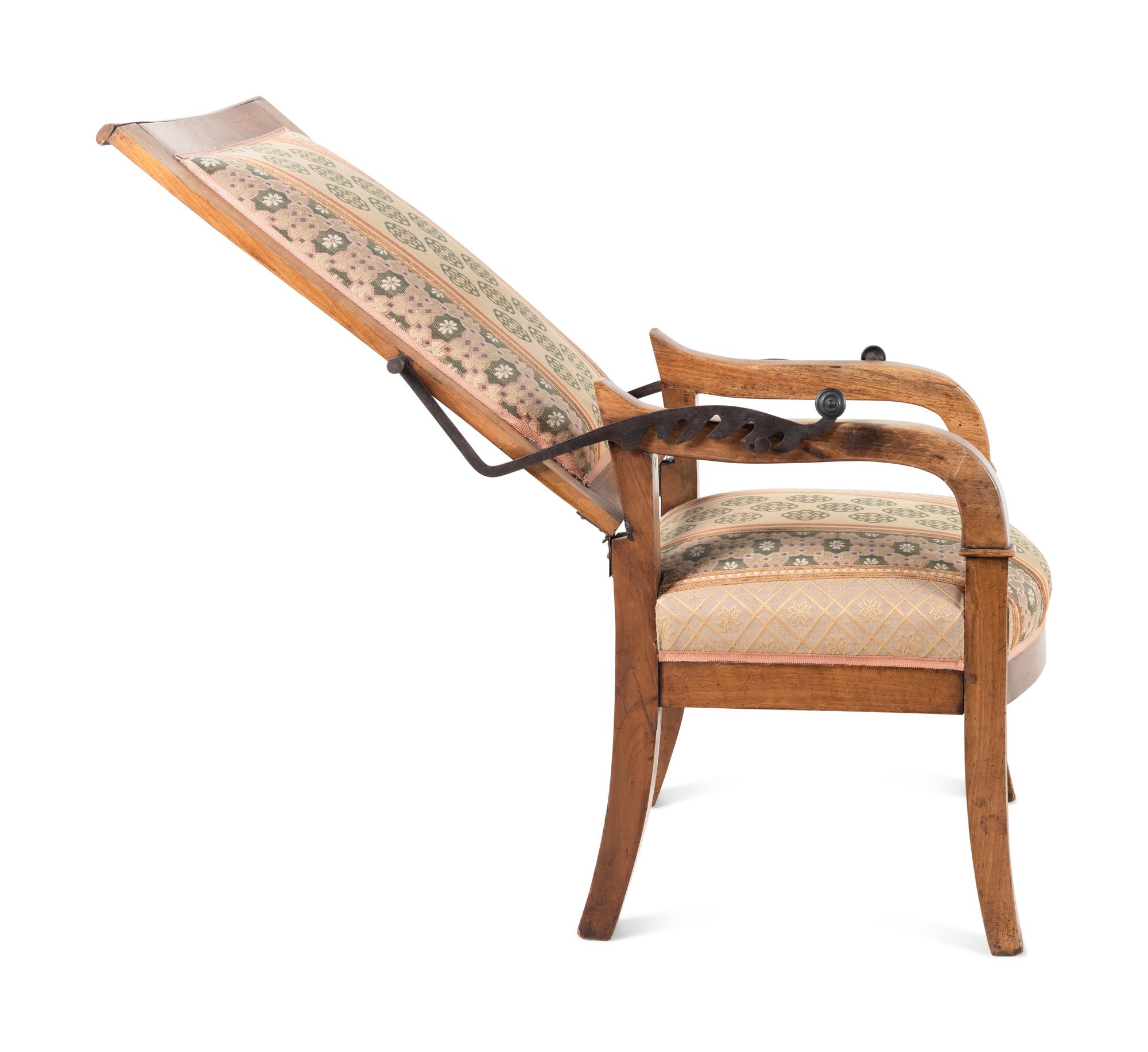 A Directoire Walnut Adjustable Armchair