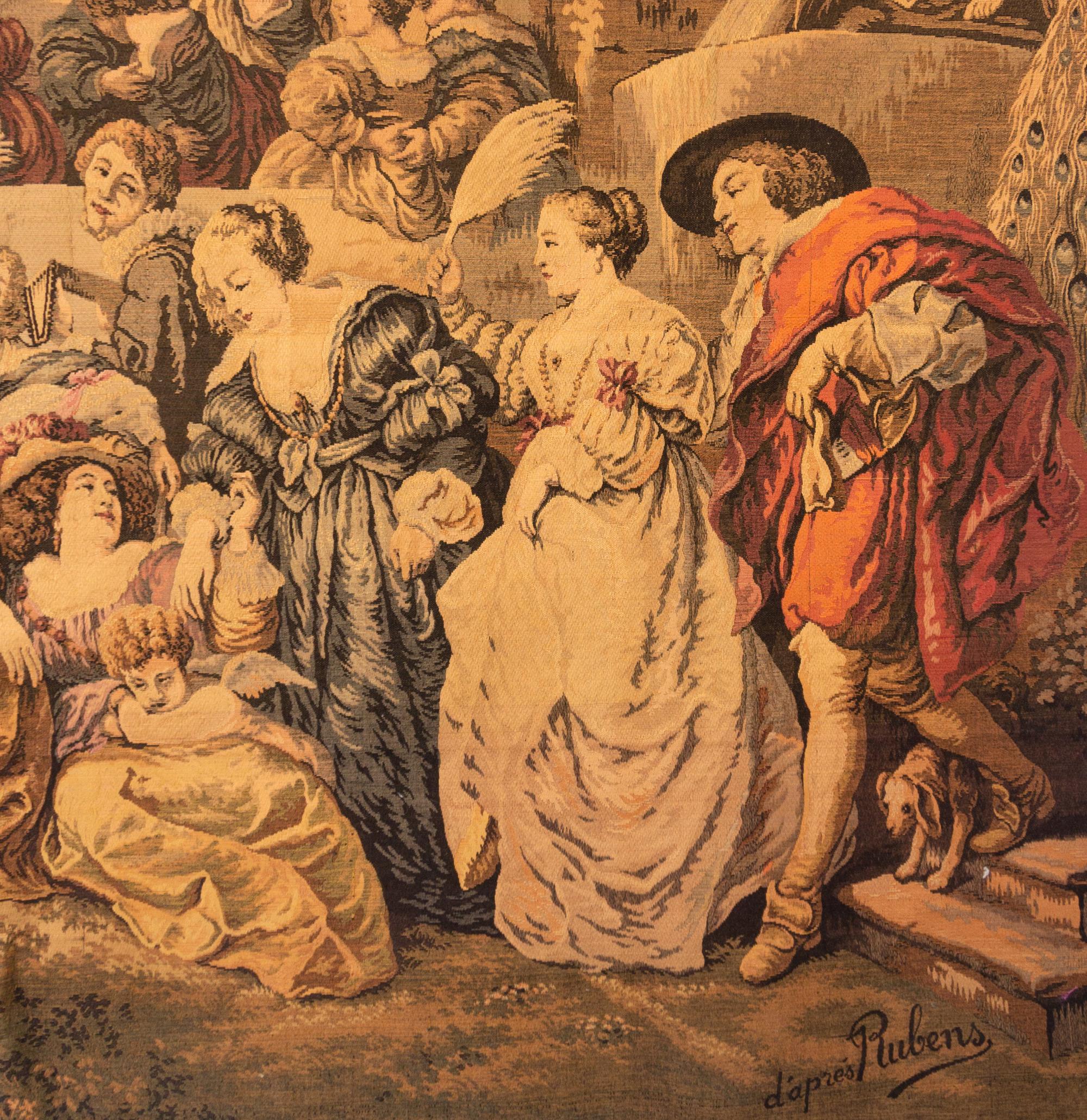 A Continental Wool Tapestry After Rubens