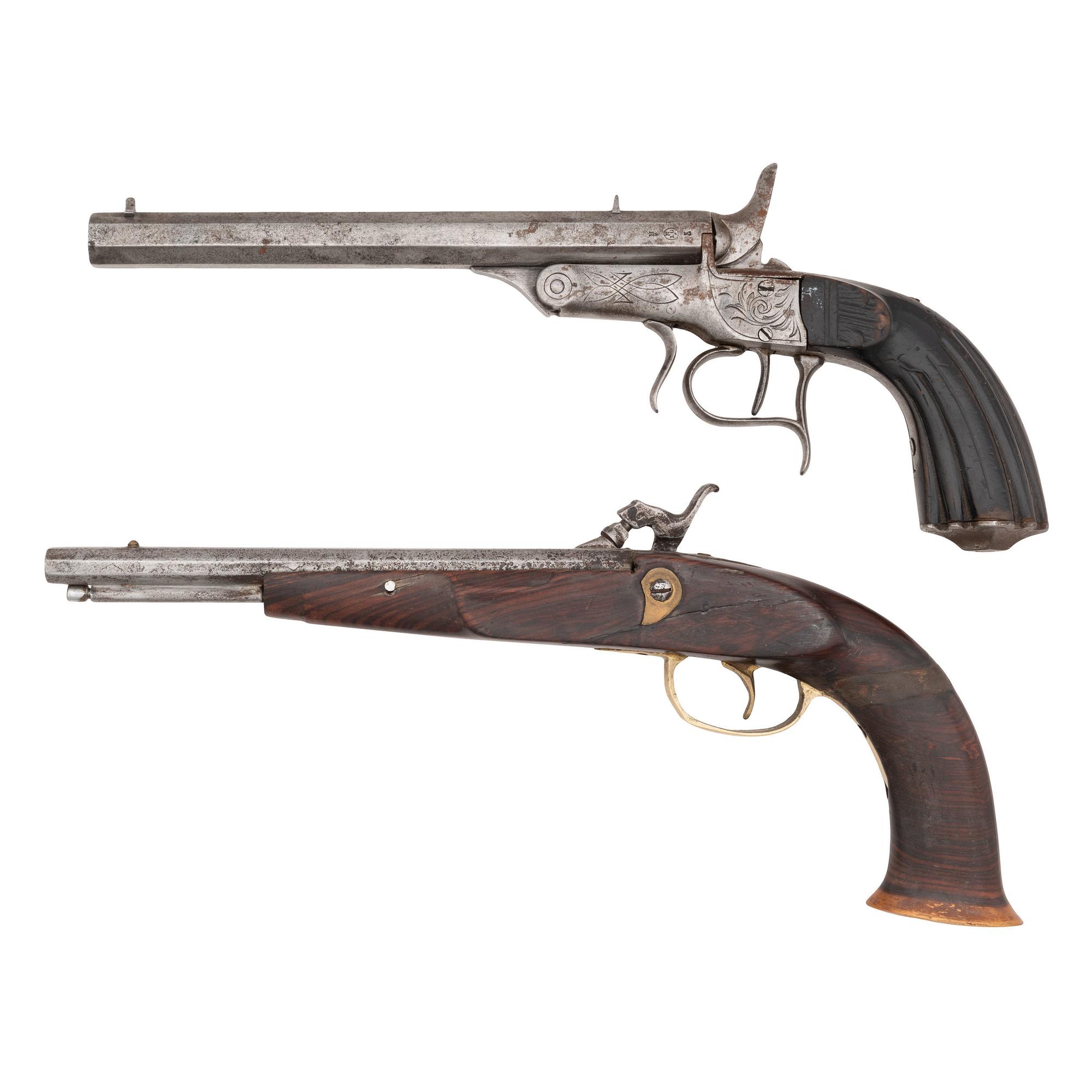Belgian Target Pistol and Continental Flintlock