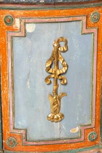 A North Italian Polychrome Painted Demilune Commode