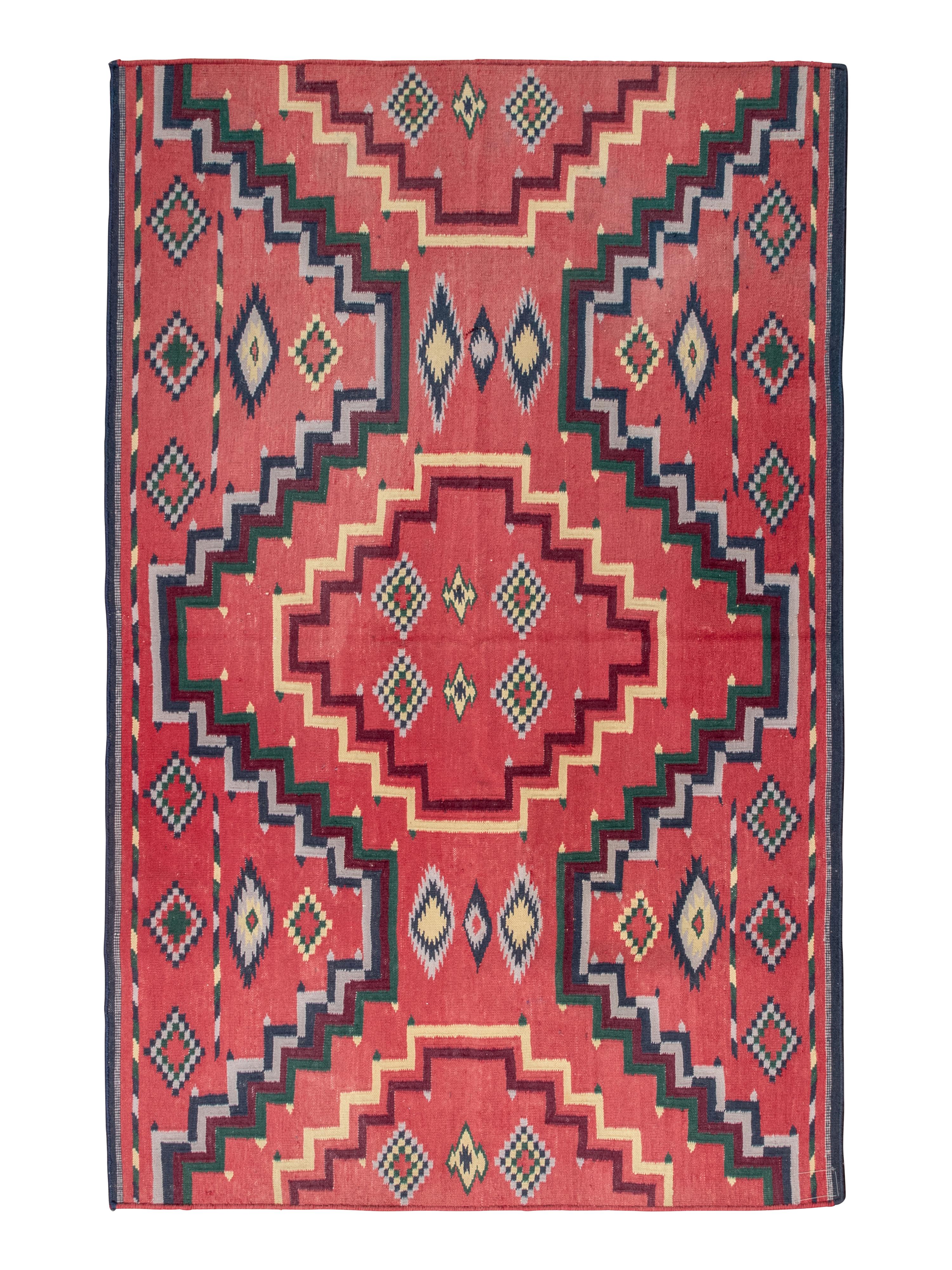 An Indian Wool Navajo Style Rug Retailed by Ralph Lauren