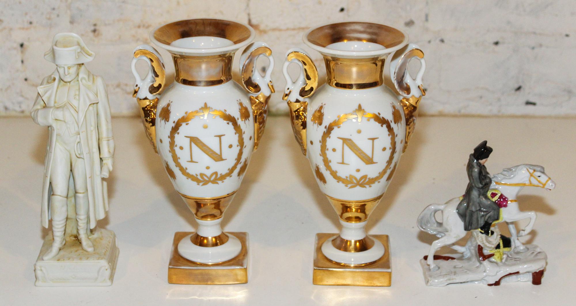 A Group of Napoleonic Articles Height of first 9 inches.