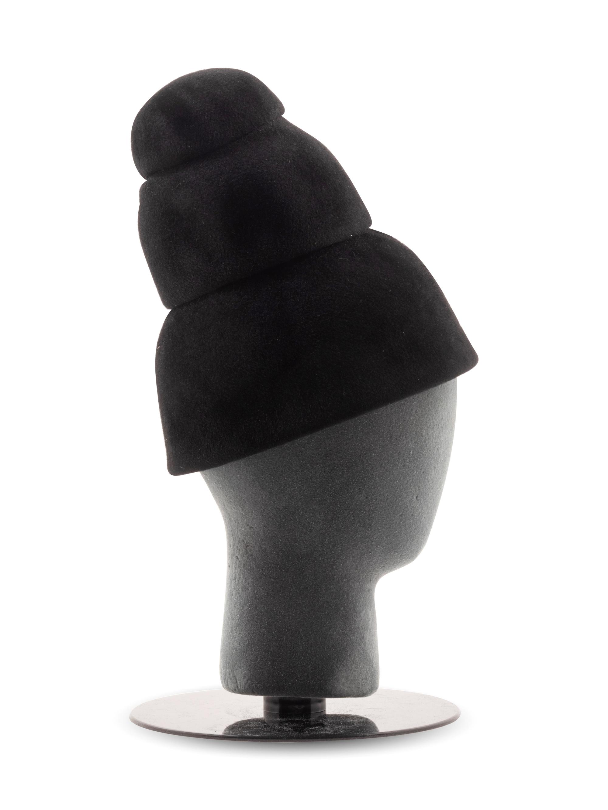 Black Dior Tiered Felt Hat, 1960-90s