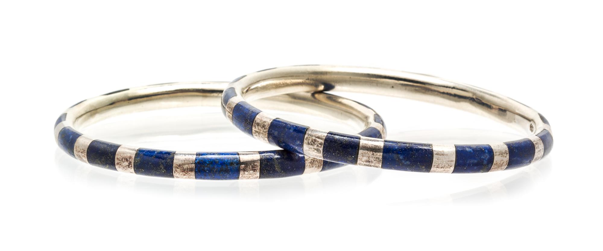 A Collection of Silver and Lapis Lazuli Jewelry, 35.90 dwts.