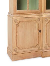 A George III Style Carved Pine Breakfront Bookcase