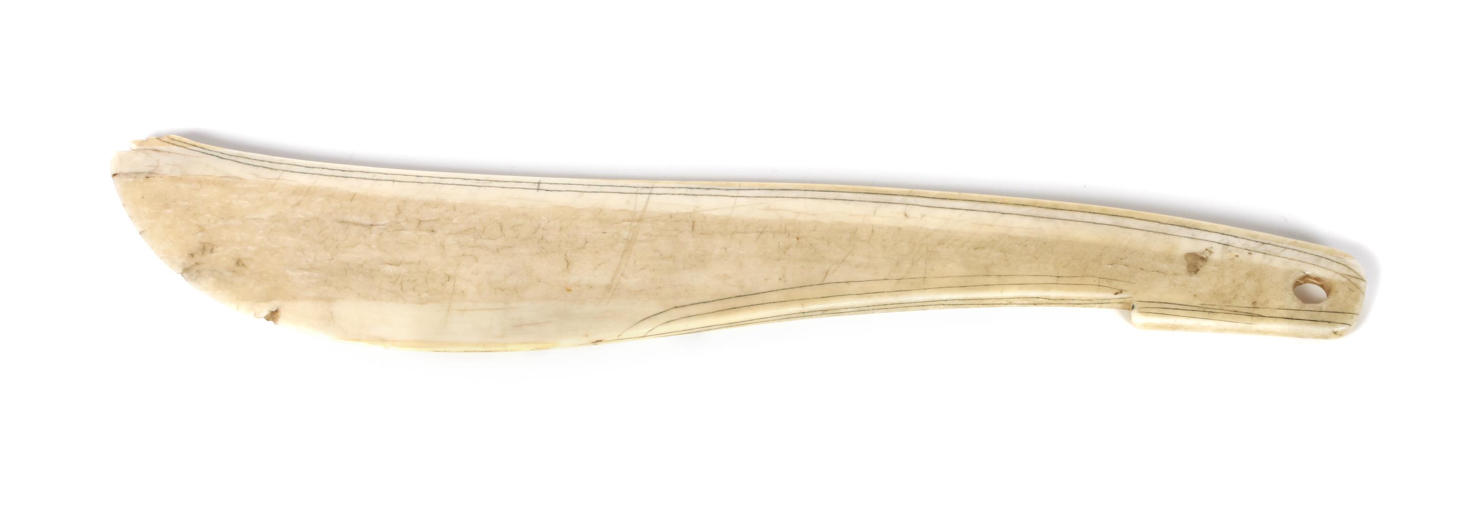 Eskimo Marine Ivory Storytelling Knife Length 12 1/4 x height 2 inches — Late 19th/Early 20th Century