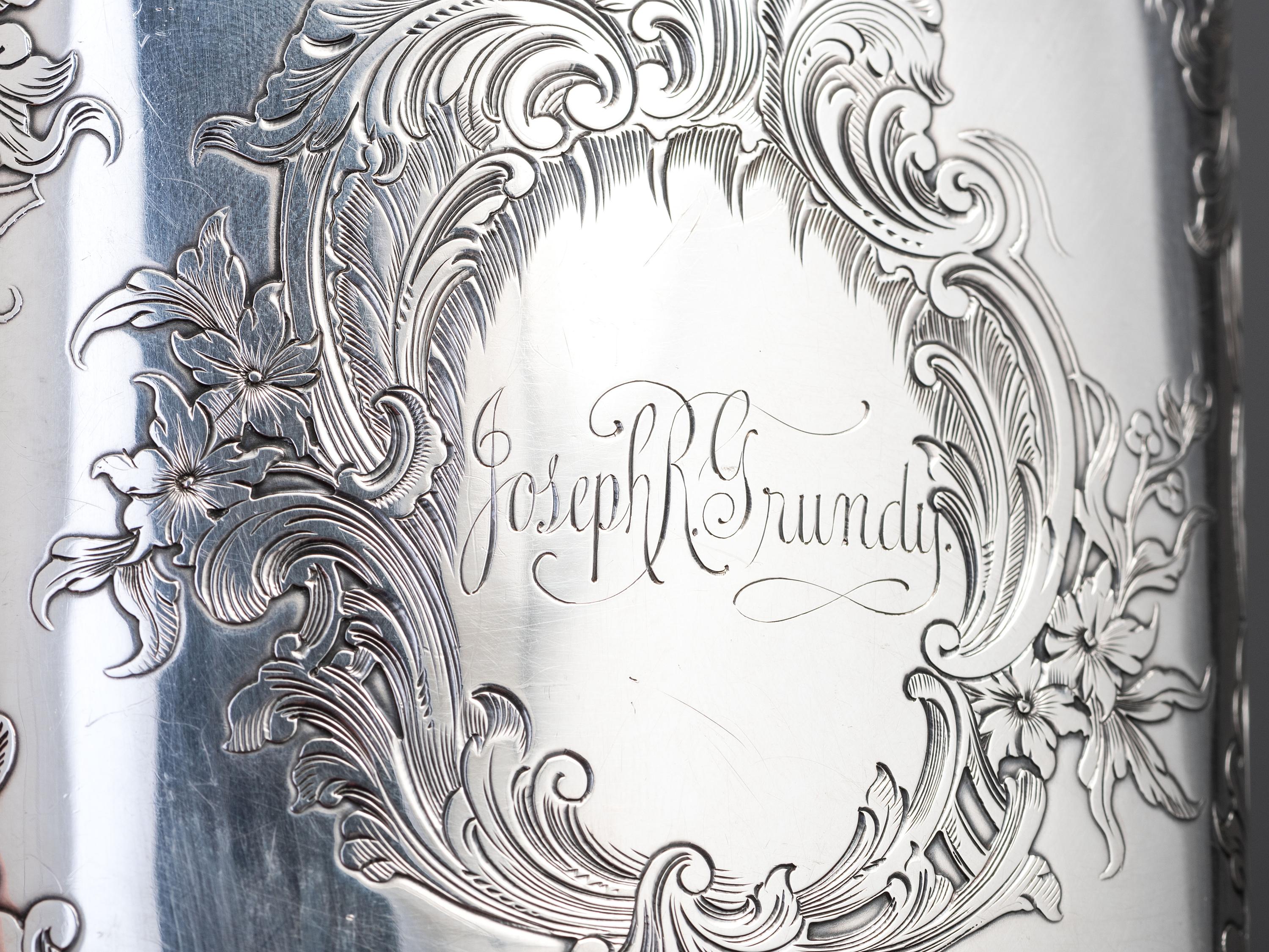 An American Silver Mounted Glass Flask
