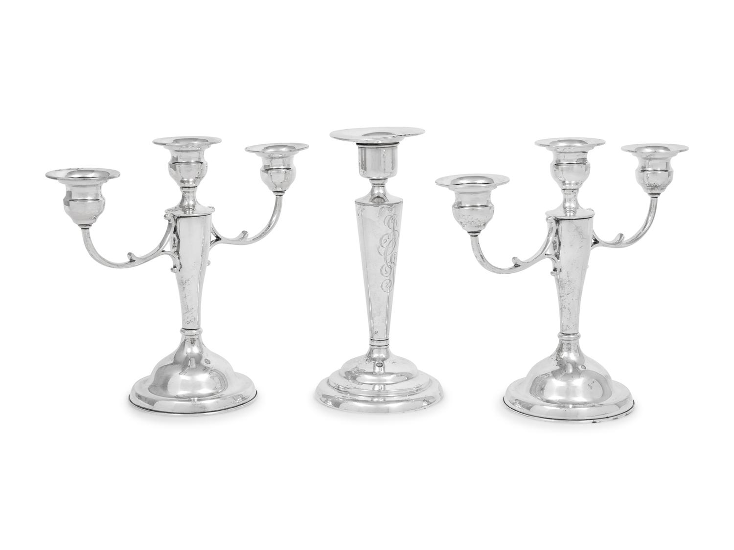 A Group of American Silver Candlesticks