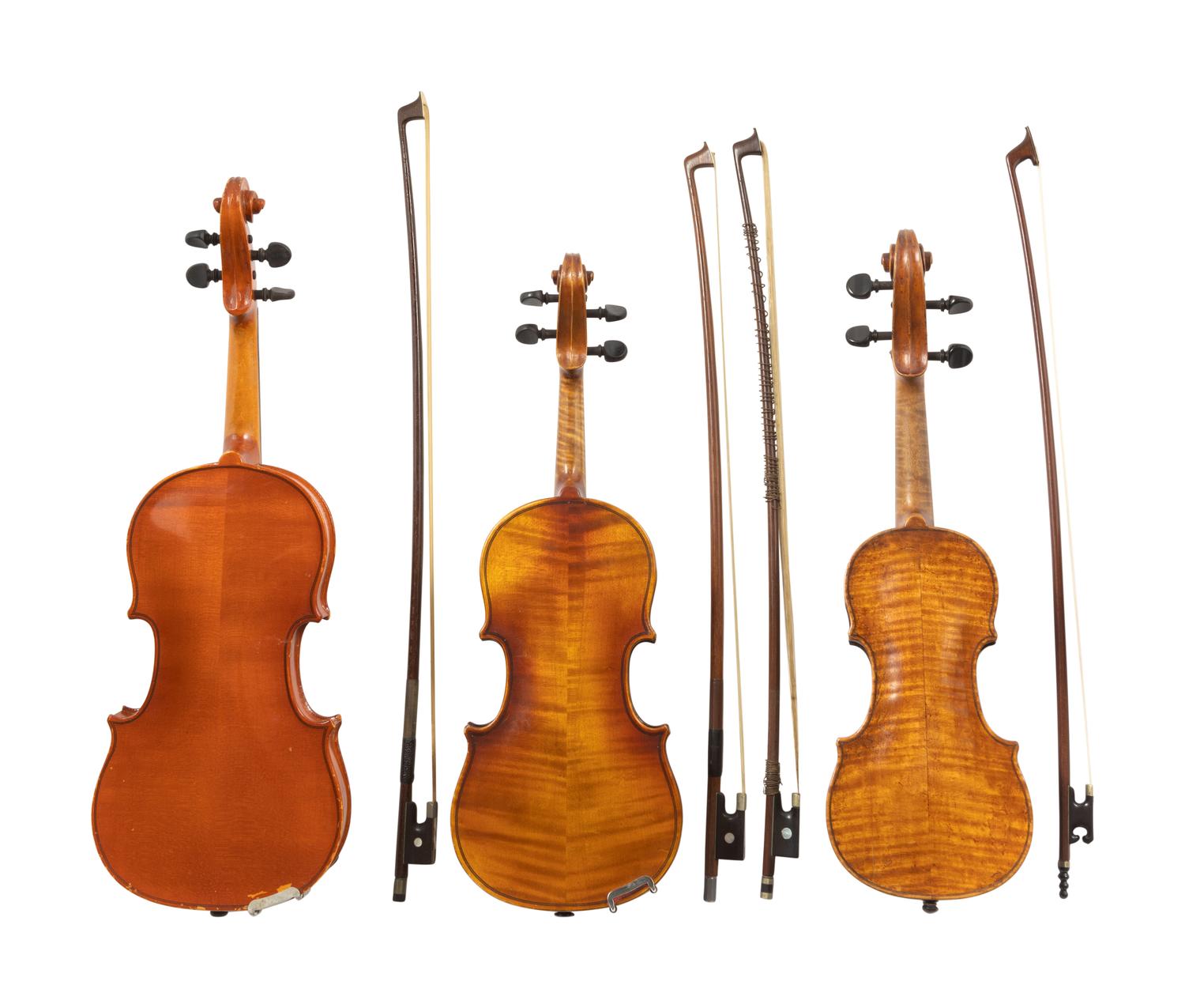 A Group of Three Children's Violins